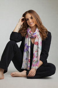Floral Modal Linen Designer Scarf