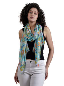 Modal Silk: Floral Modal Silk Designer Scarf