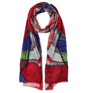 Scarlet Motion – Modal Silk Expressive Abstract Scarf