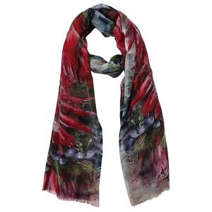 Scarlet Protea Reverie – Modal Silk Scarf