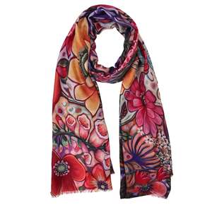 Modal Silk: Opulent Bloom Cascade – Modal Silk Scarf