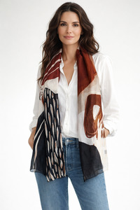 Silk 1: Terra Abstract Harmony – Pure Silk Summer Scarf