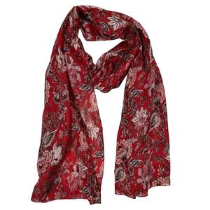 Crimson Heritage Garden – Pure Silk Summer Scarf