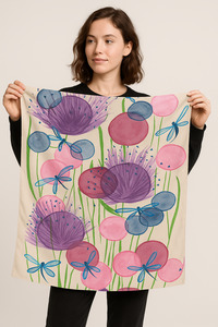 Abstract  Pure Silk Square Scarf