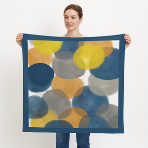 Spring Summer: Abstract Pure Silk Square Scarf