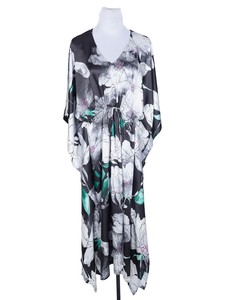 Midnight Orchid Modal Satin Kaftan Dress