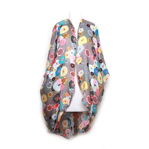 Kimonos: Japanese Waterlily Grey Modal Kimono