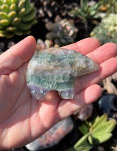 Rainbow Fluorite Zuni Bear