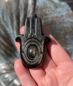 Obsidian: Golden Sheen Obsidian Hamsa