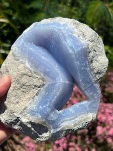 Agate: Blue lace Agate, large raw piece