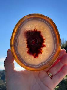 Carnelian: Carnelian Agate Slice, Round