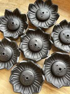 Incense Burner, Handmade Clay Lotus Shaped