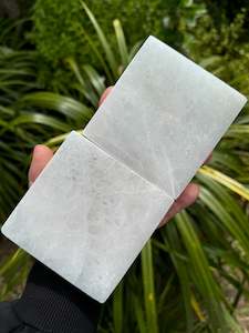 Selenite And Satin Spar: Satin Spar square charging plate