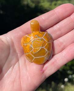 Bumblebee Jasper Carved Stone Turtle