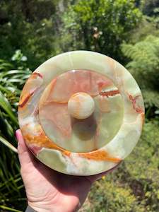 Calcite 1: Green Calcite Bowl with Lid