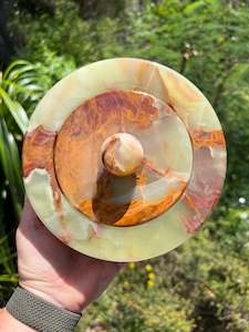 Green Calcite Bowl with Lid