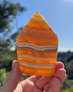 Calcite 1: Banded Orange Calcite Flame