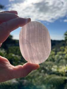 Pink Mangano Calcite Palm Stone