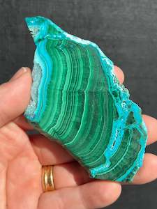 Malachite: Malachite with Chrysocolla Slice