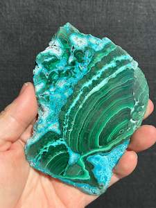 Malachite with Chrysocolla Slice