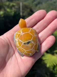 Bumblebee Jasper: Bumblebee Jasper Carved Stone Turtle