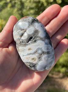 Orbicular Ocean Jasper Palm Stone