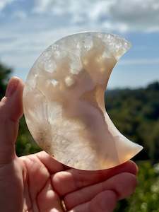 Druzy Blue Lace Agate Crescent Moon 4