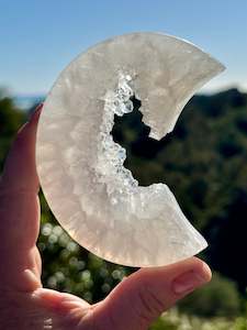 Agate: Druzy Agate Crescent Moon 1