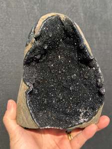 Amethyst: Black Amethyst cut base Cave 10