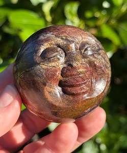 Cherry Creek Jasper Sphere, Happy Face