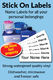 Stick On Name Labels