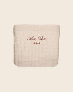 Baby Blankets: Merino Baby Blanket - Rosette Design
