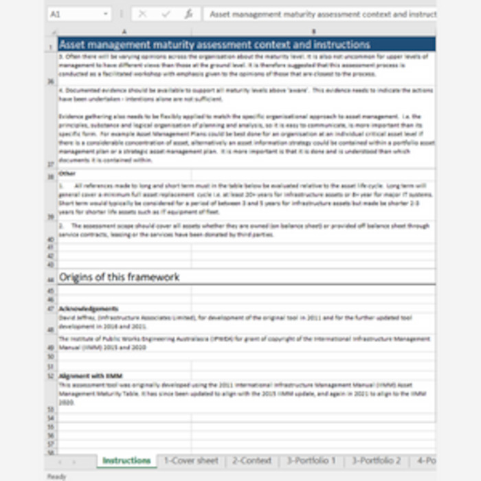 Products: Asset Management Maturity Assessment Tool (xlsx) - Āpōpō