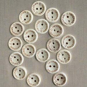 All: "Handmade" wooden buttons
