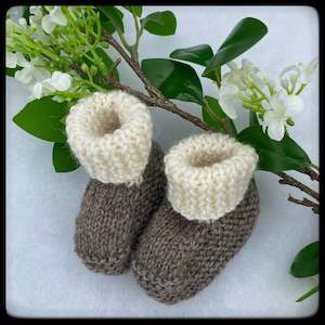 Classic knitted baby merino booties