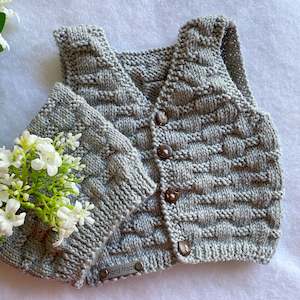 Gift Sets: "Theodore" hand knit merino baby vest set
