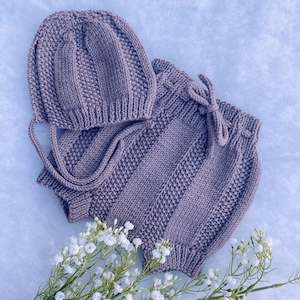 Gift Sets: Merino bloomers and bonnet set (0-6m)