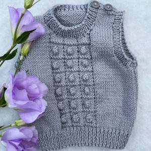 Outerwear: "Avis" merino baby vest and hat set