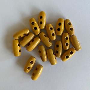 All: Mini wood toggle buttons - 15mm x 7mm - pack of 10