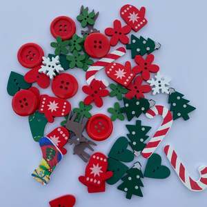All: Wooden Christmas buttons - pack of 50
