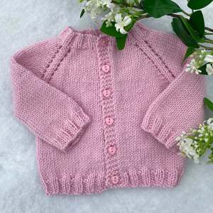 Everyday hand knit merino baby cardigan