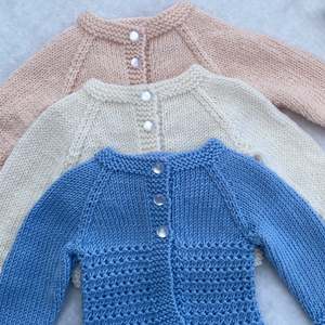 "Kensington" hand knit merino baby cardigan