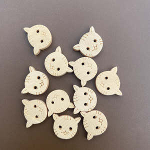 Buttons: Cat faces - bag of 25
