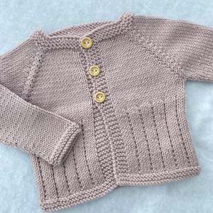 Baby Clothes 0 6 Months: "JJ" hand knit merino baby cardigan