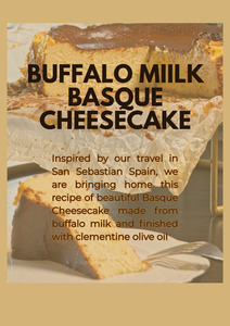 Products: Buffalo Milk Basque Cheesecake (9-inch, serves 8–10)