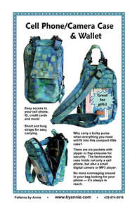 Cell phone/Camera Case & Wallet - Patterns by Annie - The case measures 3"W x 5"H x 2"D.
