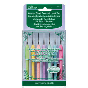 Clover Amour Crochet Hook Steel Set - 7 sizes - 0.6mm to 1.75mm