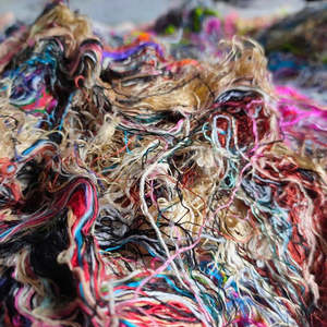 Recycled Silk: Recycled Sari Silk Waste - 50gm - Multicoloured - a lucky dip