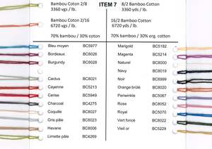 MB Colour Card - Cotton Slub/70% Bamboo - 30% Cotton