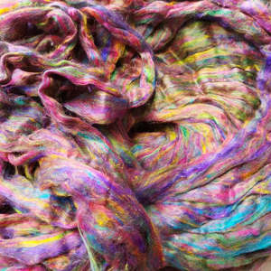 Recycled Sari Silk Sliver - 50gm - Multicoloured - a lucky dip